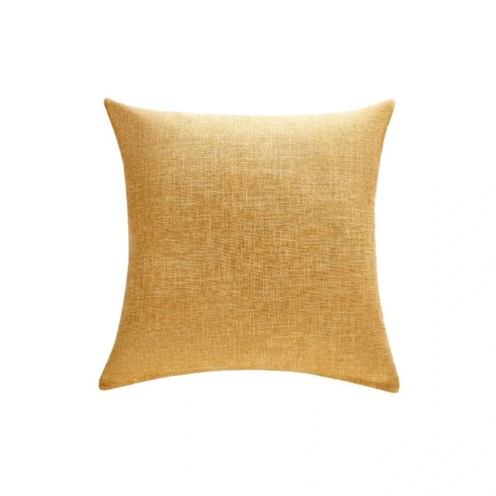 Luxury Home | Set of 2 Chic Farmhouse Yellow Linen Throw Pillow Covers